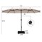 Costway 15FT Double-Sided Twin Patio Umbrella Sun Shade Outdoor Crank Market Base Beige/Coffee/Grey/Orange/Navy/Turquoise/Wine